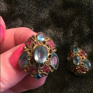Antique clip on earrings ~ Beautiful ~
